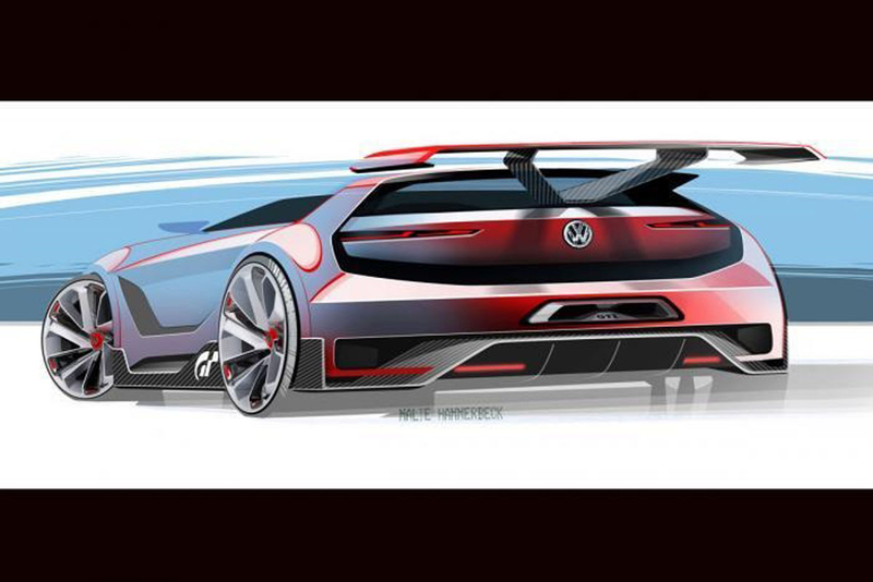 Illustration for article titled VW's Golf GTI Gran Turismo Vision Concept Is A Hot Hatch From 2050